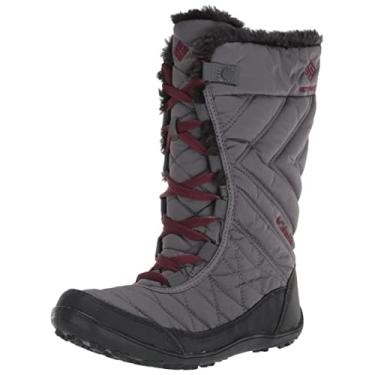 Imagem de Columbia Bota de caminhada unissex Minx Mid III impermeável Omni-Heat, Grafite/ameixa épica, 5 Big Kid