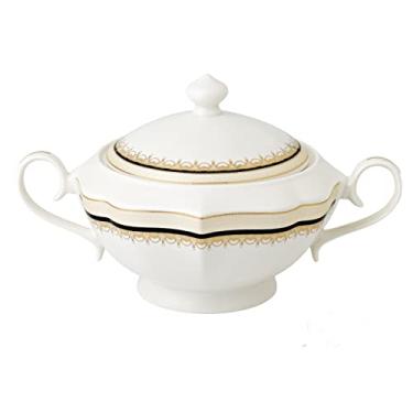 Imagem de Lorren Home Trends La Luna Collection Bone China Souptureen e tampa, design de safira