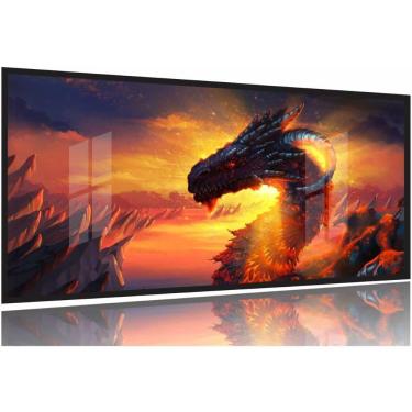 Imagem de Quadro Decorativos Dragão 130x60 Moldura Preta 2x2