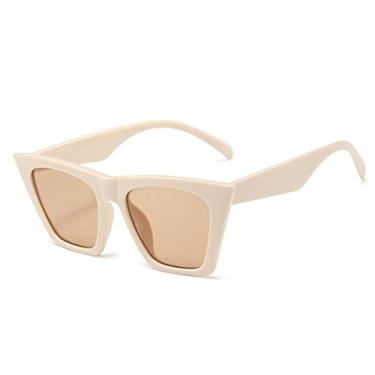 Imagem de Óculos de sol fashion olho de gato feminino designer de moda óculos de sol feminino tendência óculos de sol marrom UV400,C1preto,preto