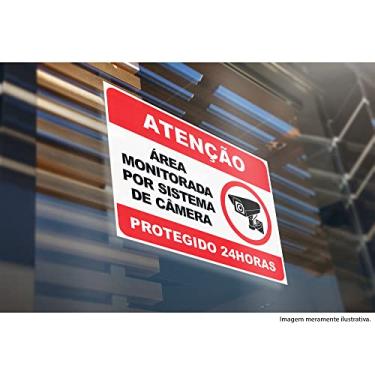 Imagem de Kit 2 Adesivos Área Monitoramento Câmera Sinalização Cartela