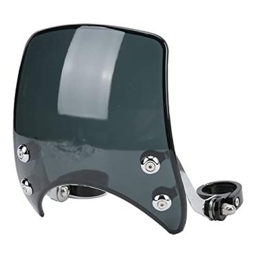 Imagem de Para-brisa de motocicleta – Defletor de de motocicleta, pára-brisa modificado universal de motocicleta 180° ajustável defletor de ar de carenagem de farol para 1,5-1,6 polegadas (Preto)