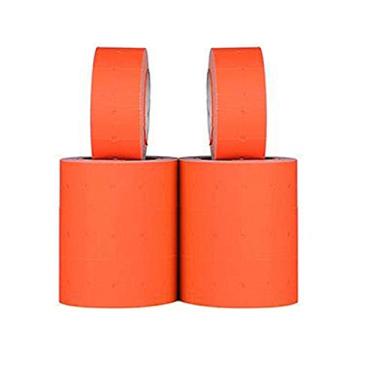 Imagem de Etiquetas de preço de 10 rolos, etiqueta de preço 21 mm x 12 mm, etiquetas de preço etiquetadoras de preço para máquina de preço de linha única (laranja)