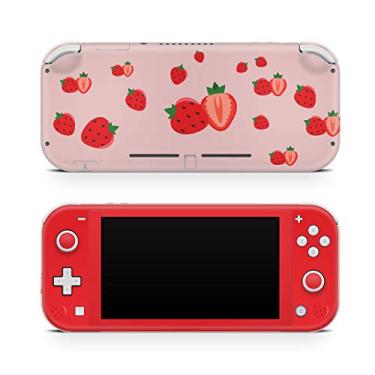 Imagem de Tacky design Pele de morango compatível com Nintendo Switch Lite Skin, adesivo vermelho switch lite decalque 3m bonito capa completa