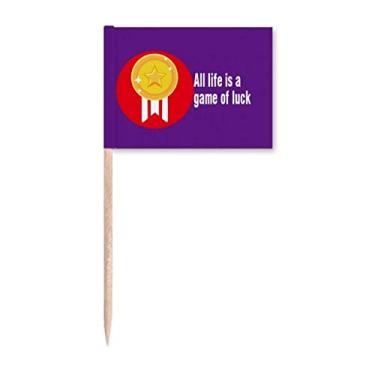 Imagem de Marcadores de palito de dente com palavras de filme Life Game Luck Topper Decoração de festa