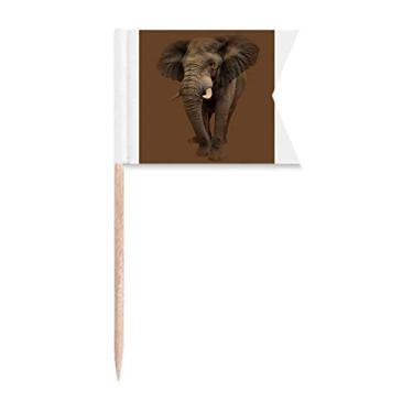 Imagem de Bandeiras de palito de dente independentes com dentes de elefante, marcação de rotulagem para bolo de festa, prato de queijo