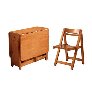 Imagem de Mesa de jantar dobrável, mesa de jantar de madeira maciça com economia de espaço dobrável, mesa de jantar de folha suspensa para pequenos apartamentos /1435 (Color : C, Size : 6)