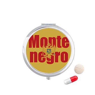 Imagem de Porta-comprimidos com nome da bandeira do país Montenegro, caixa de armazenamento de medicamentos