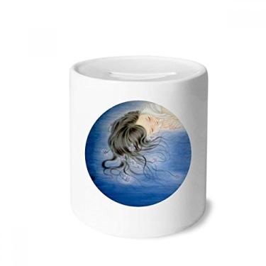 Imagem de DIYthinker Orquídea fantasia menina estilo chinês aquarela caixa para dinheiro caixa cerâmica porta-moedas presente