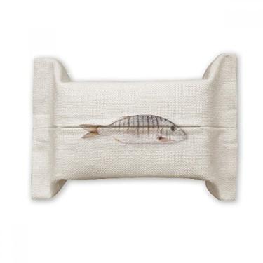 Imagem de Bolsa de linho de algodão para atividades de peixe oceano encaracolado para lenços faciais