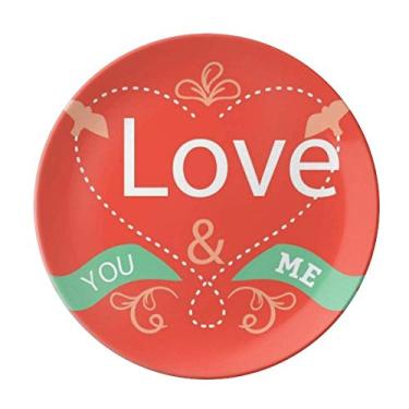 Imagem de Prato decorativo de porcelana Salver para o Dia dos Namorados Vermelho e Verde