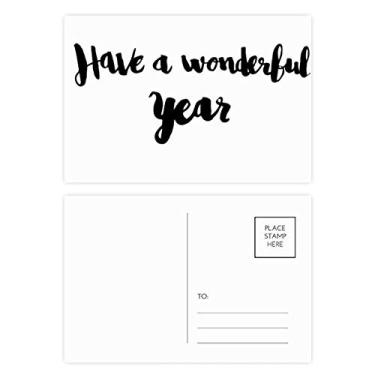 Imagem de Have A Wonderful Year Conjunto de cartões postais de aniversário Cartão de agradecimento