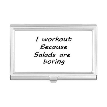 Imagem de Porta-cartões de visita com citação preta em inglês para perder peso