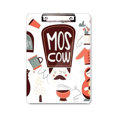 Imagem de Placa de suporte para pasta Cultura Rússia Matreshkas Brown Bear A4