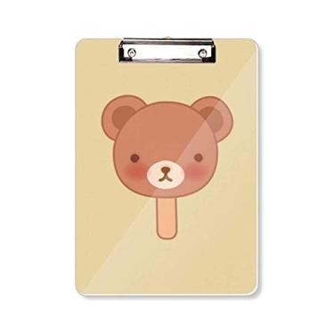 Imagem de Bloco de notas com desenho de urso sorvete picolés pasta prancheta A4