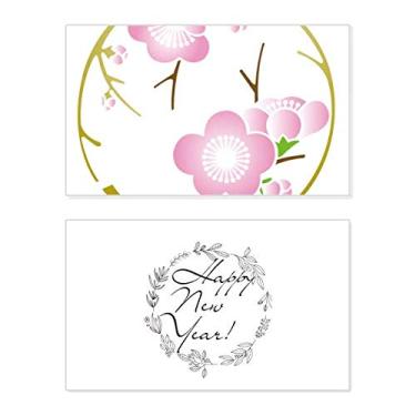 Imagem de Cartão de felicitações do festival de ano novo Sakura rosa da cultura japonesa mensagem de abençoamento presente