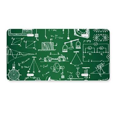 Imagem de DIYthinker Ilustração de Mecânica Eletromagnética Física, Placa de Licença Decoração de Carro Acessório de Aço Inoxidável