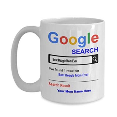 Imagem de Caneca personalizada Beagle Mom - Presentes Beagle Mom - Nome personalizado da mãe - Presentes do Dia das Mães - Caneca de café de 425 g