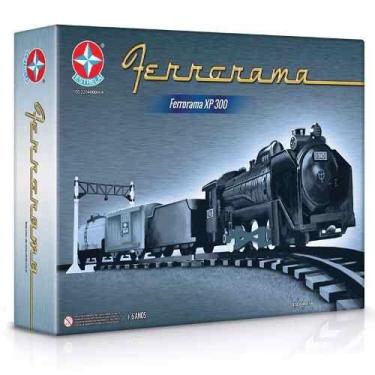 Pista Trem Locomotiva Infantil c/ 2 Vagoes Som e Luz dm Toys