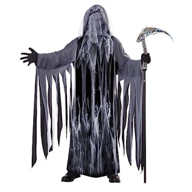 Imagem de California Costumes Soul Taker Scary Ghost Demon Skeleton Grim Reap, Preto, P-M
