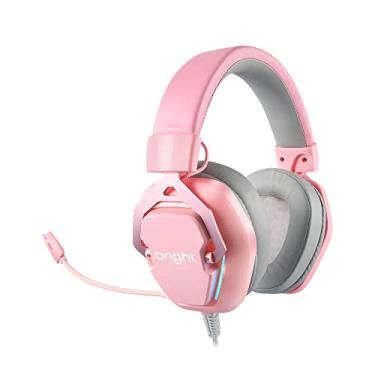 Imagem de Bright Headset Gamer LED USB P3 7.1 Preto, com Cabo, Almofadado, Haste Regulável (Foxy Pink)