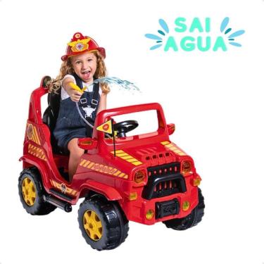 Imagem de Jeep Diipi Calesita Bombeiro Com Empurrador E Pedal Com Esguicho De água De Verdade