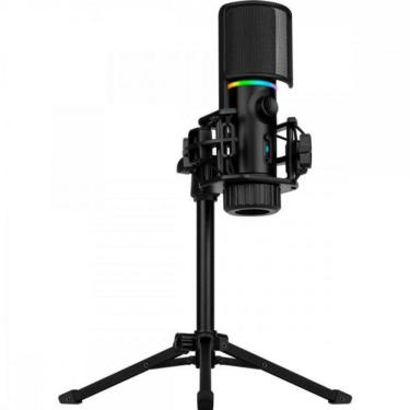 Imagem de Microfone Gamer RGB MIC TRIPOD c/ Tripé Ajustável Preto STREAMPLIFY