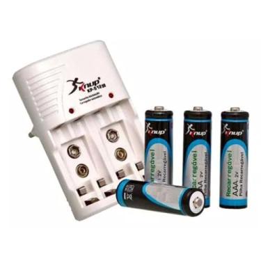 Imagem de Carregador De Pilhas Aa/aaa/9v + 4 Pilhas Aaa 1100 Mah