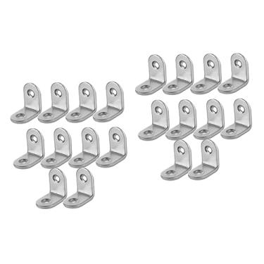 Imagem de OSALADI Pratos Pretos 20 Unidades Suporte De Ângulo De 90 Graus Colchete Angular Prata Colchete De Ângulo Em Forma De l Suportes Angulares De Metal De 25 Mm Ângulo Certo Código De Canto