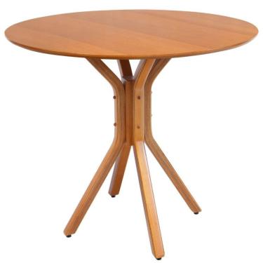 Imagem de Mesa de Jantar Redonda Madeira Maciça Nairobi Nozes