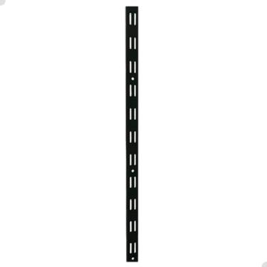 Imagem de Trilho Cremalheira Rasgo Duplo Para Suporte Para Prateleira (50cm, PRETO)