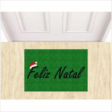 Imagem de Tapete Feliz Natal Gorro Cor Verde, Decoração De Natal