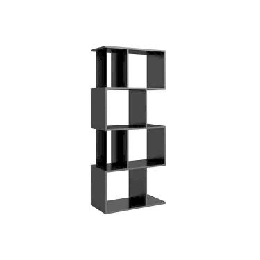 Imagem de Estante Livreiro Casal Esm218 C/ 4 Nichos Preto - Movelbento