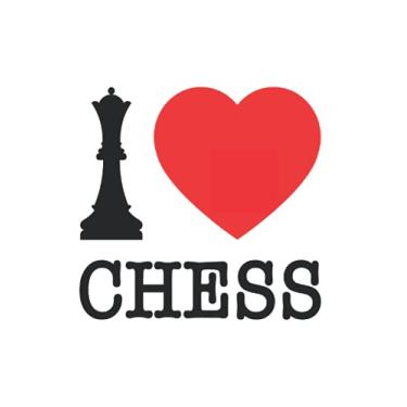 Imagem de I Love Chess: Notizbuch Für Schach Fans & Schachspieler Schwarze Dame Liebe Schach (Liniert, 15 x 23 cm, 120 Linierte Seiten, 6" x 9") Schachspiel Sprüche Für Schachmeister Mit Herz