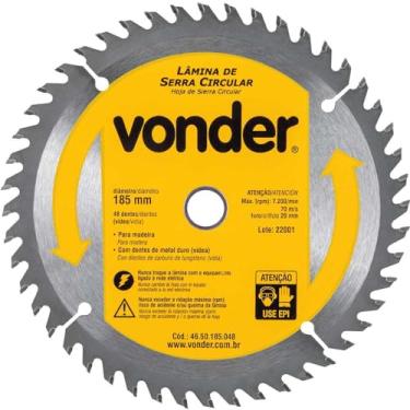 Imagem de Vonder, Lâmina De Serra Circular Com Dentes De Metal Duro/Vídea, 185 Mm X 20 Mm, 48 Dentes.