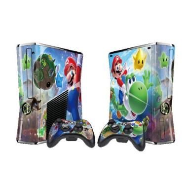 Imagem de Mario Protector Skin Decal Sticker for Xbox 360 Slim (1 piece for the game console & 2 pieces for 2 controllers)