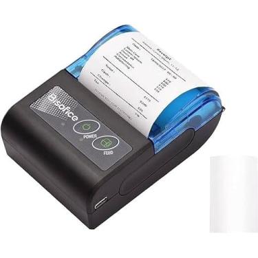 Imagem de Impressora de recibos, impressora de bilhetes BT e USB, mini impressora térmica portátil com papel de impressão de 58 mm