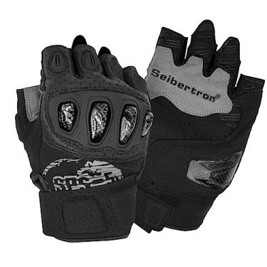 Imagem de Seibertron SPS-5 Unisex Touchscreen Road Racing Motorcycle MTB Sports Gloves Also fit BMX MX ATV Mountain Bike Bicycle Cycling Off-Road/Dirt Bike Motocross etc Half Finger Youth Black L
