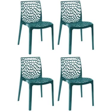 Imagem de Kit com 4 Cadeiras Gruvyer Estrutura em Polipropileno Fratini