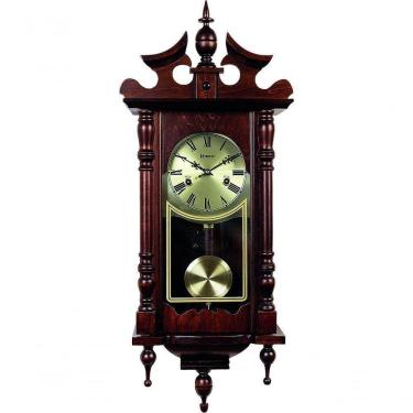 Imagem de Relógio Parede Cordas Carrilhão 80 Cm Madeira Herweg 5352 Ipê