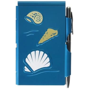 Imagem de WELLSPRING Bloco de notas Blue Shells para anotações, diário de bolso com suporte de caneta, pequeno bloco de notas para anotações diárias, diário de trabalho, mini bloco de notas para diário e listas