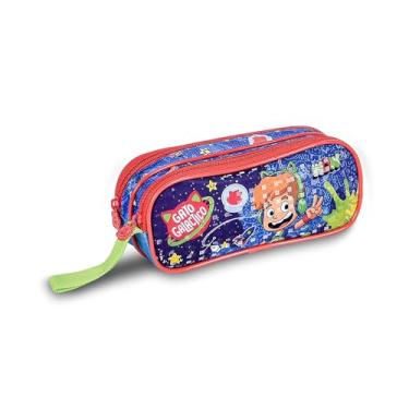 Imagem de Estojo Duplo Gato Galáctico Azul - Clio GG24119F 9x6x21 cm