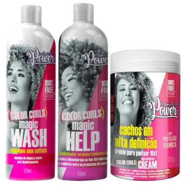 Imagem de Kit Soul Power Color Curls Shampoo Condicionador E Creme Pentear Grand