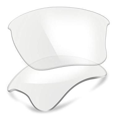 Imagem de ThunderClap Lentes de policarbonato de substituição para óculos de sol Oakley Flak Jacket XLJ – Cristal transparente antiluz azul