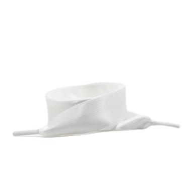Imagem de 1Pair 2 CM Width Silk Satin Shoelaces Ribbon Shoe Laces Boots Women Sneakers ShoeLace For Sneakers Flat Shoe Laces (Color : White, Size : 100cm)