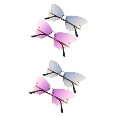 Imagem de Yardwe 10 Pcs Oculos De Sol Óculos Sem Aro Óculos De Sol Estéticos Óculos De Sol Bloqueadores De Uv Óculos De Sol Hippie Óculos Sem Armação Óculos De Sol Anos 90 Strass Senhorita Chá Azul