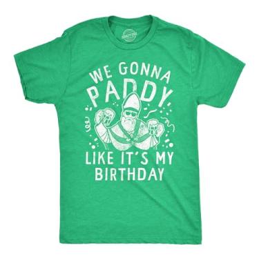 Imagem de Camisetas engraçadas do Dia de São Patrício para homens camisetas de festa para St Pats, camisetas engraçadas para beber, Verde mesclado - Paddy Like Its My Birthday, XXG
