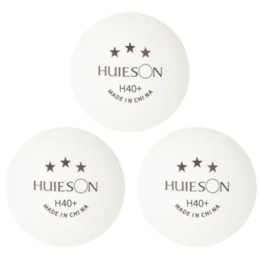 Imagem de 10 Bolas Tênis de Mesa Ping Pong Huieson 3 Estrelas H40+ Plástico ABS Profissional (Branca)