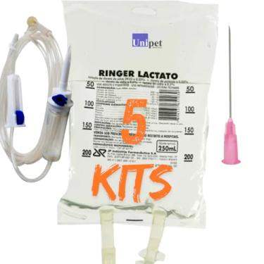 Imagem de 5 RINGER LACTATO 250 ML JP + EQUIPO E AGULHA UNIPET