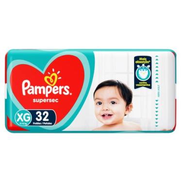 Imagem de Fralda Descartável Infantil Pampers Supersec XG Pacote 32 Unidades